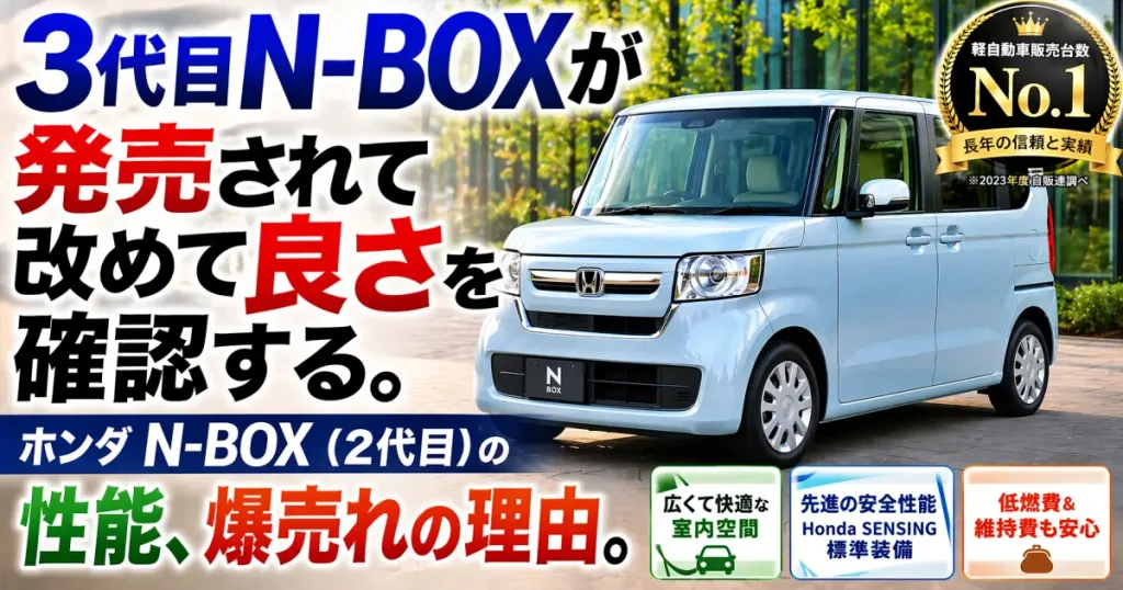 3代目NｰBOXが発売されて 改めて良さを確認する。ホンダ N-BOX（2代目）の性能、爆売れの理由