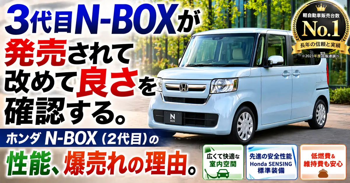3代目NｰBOXが発売されて 改めて良さを確認する。ホンダ N-BOX（2代目）の性能、爆売れの理由
