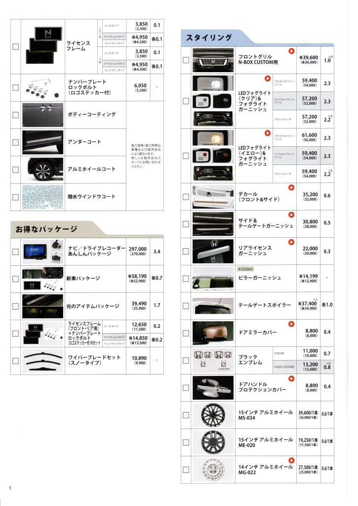 新型N-BOXアクセサリーカタログ2023年2Page