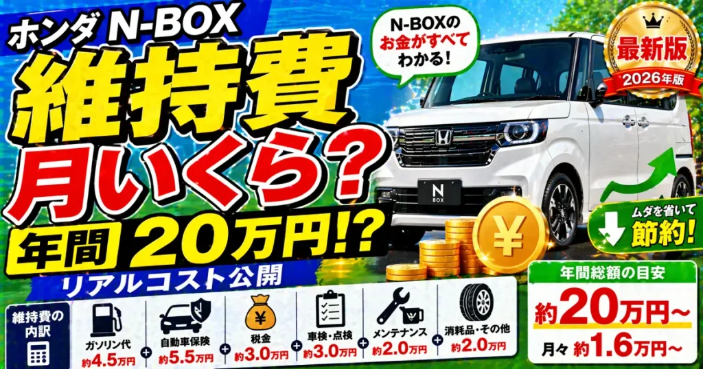 ホンダN-BOXの年間維持費を徹底解説！月々いくらかかる