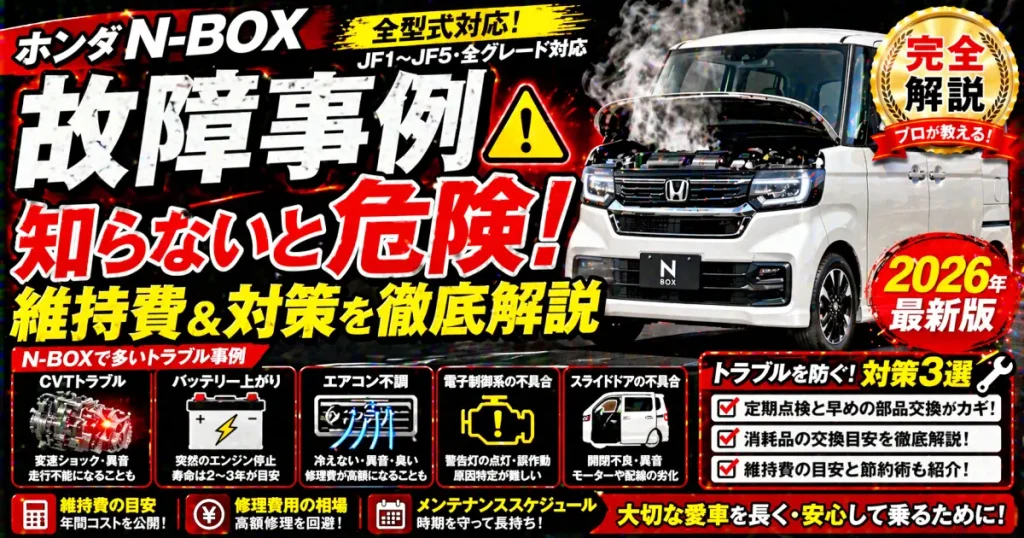 ホンダ N-BOX の故障事例と維持管理を徹底解説【2026年最新版・全型式対応】